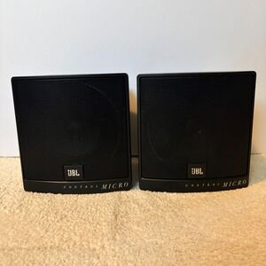 JBL Speakers Control Micro Black Compact Personal Monitors Pair Tested & Works